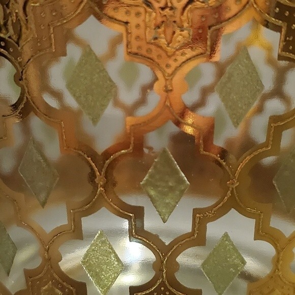 Vintage Culver Valencia 22K Gold Glass Ice Bucket with Green Diamonds MCM - Picture 11 of 11